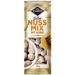 Mr.Knabbits Süßer Nuss Mix mit Honig, 12er Pack (12 x 25g) von Mr. Knabbits