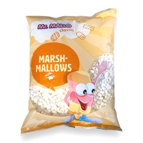 Mr. Mallo Mini Marshmallows 1000g | Schaumzucker-Ware | Mäusespeck | Großverpackung softe Süßigkeit zum Backen, Verzieren Kakao von Mr. Mallo