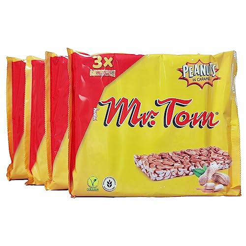 Mr. Tom Erdnussriegel 4 x 120g Geröstete Erdnüsse Mit Karamell Vorteilspackung 480g von Mr Tom