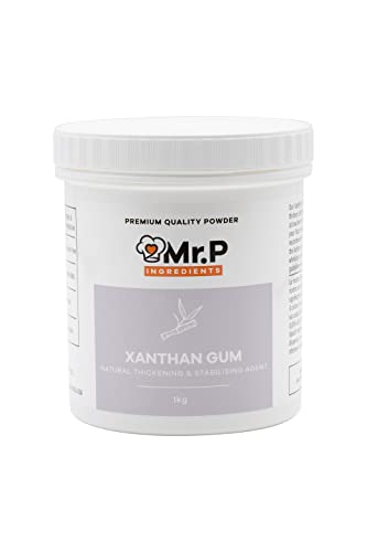 Mr.P Ingredients Xanthan Gum 1 kg Pulver Verdickungsmittel Ideal für die Herstellung von Suppen Saucen Glutenfreies Backen Eis Vegan Vegetarisch Glutenfrei Halal Koscher Nicht-GVO von Mr.P Ingredients