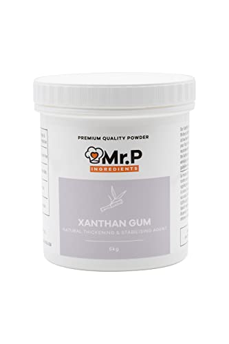 Mr.P Ingredients Xanthan Gum 5 Kg Pulver Verdickungsmittel Ideal für die Herstellung von Suppen Saucen Glutenfreies Backen Eis Vegan Vegetarisch Glutenfrei Halal Koscher Nicht-GVO von Mr.P Ingredients