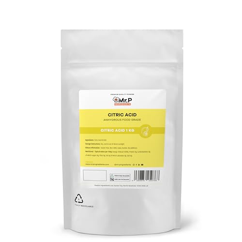 Mr.P Ingredients Zitronensäure Pulver 1 Kg Lebensmittelqualität Säuerungsmittel und Konservierungsmittel zum Kochen und Backen Mr.P Ingredients Zitronensäure Pulver 1 Kg Lebensmittelqualität Säuerungsmittel und Konservierungsmittel zum Kochen und Backen von Mr.P Ingredients