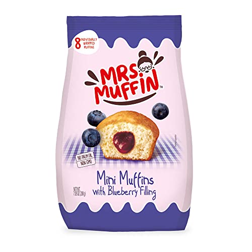 Mrs. Muffin | Gefüllte Mini-Muffins | Blaubeere | einzeln verpackt | ohne Palmöl | 200g von Mrs. Muffin