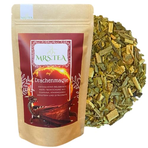 Mrs. Tea Drachenmagie lose Teemischung mit Mate, Guarana und Ashwagandha| 90 g von Mrs. Tea