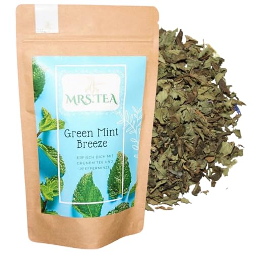 Mrs. Tea Green Mint Breeze 70g | Grüner Tee mit Pfefferminze | loser Tee | Gunpowder von Mrs. Tea