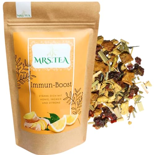 Mrs. Tea Immun-Boost Tee 100 g | Ingwertee | Ingwer-Honig-Zitrone | Erkältungstee | Gute Besserung von Mrs. Tea