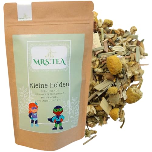 Mrs. Tea Kleine Helden Kräuterteemischung 80 g | Loser Tee | Fenchel, Kamille, Lavendel | Beruhigende, schlaffördernde Teemischung von Mrs. Tea