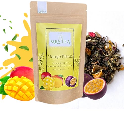Mrs. Tea Mango Mania 70g | Weißer Tee Mango Maracuja | Loser Tee | Eistee geeignet von Mrs. Tea