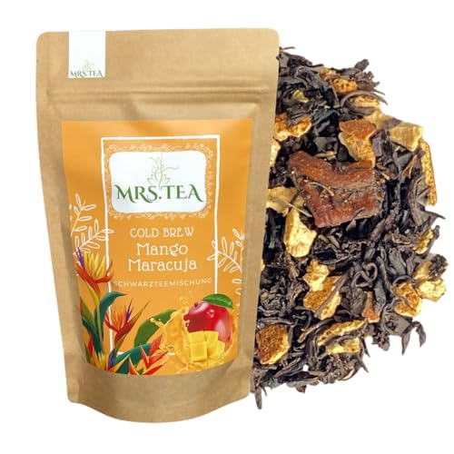 Mrs. Tea Mango Maracuja Cold Brew Tee | Schwarzteemischung zum kalt aufgießen | Eistee | Kaltaufguss von Mrs. Tea