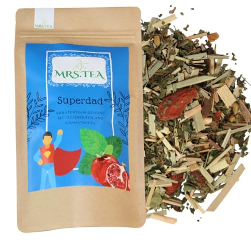 Mrs. Tea - Superdad 90 g, Kräutertee mit Minze, Bockshornkleesamen und Goji | Geschenkidee Väter | Vatertag | von Mrs. Tea