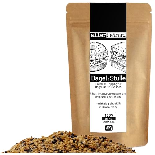 allerFeinst! - Bagel & Stulle - Seasoning für Brot, Stullen, Bagels, Brötchen, Avocado, Salat Topping und mehr - Premium Gewürzzubereitung - ohne Glutamat, 1er Pack (1 x 100g) von MüMa´s