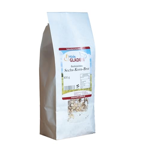 Sechs Korn Brot - Backmischung 800g - Selbstbacken mit Rezept von Mühle Gladen