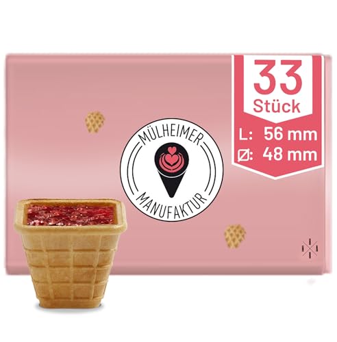 MyNaschbar Portionsbecher VEGAN Vierkant, 33 Stück, 40 ml, 56 mm lang, 48x48 mm – Knusprige Waffelbecher zum Befüllen – Ideal für Dips, Marmelade, Dekorationen & Fingerfood – Eisdielen-Qualität MyNaschbar Portionsbecher VEGAN Vierkant, 33 Stück, 40 ml, 56 mm lang, 48x48 mm – Knusprige Waffelbecher zum Befüllen – Ideal für Dips, Marmelade, Dekorationen & Fingerfood – Eisdielen-Qualität von Mülheimer Manufaktur Eiswaffeln