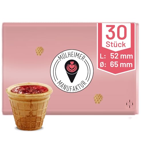 Portionsbecher rund 45ml | 52xØ65mm | essbare Waffelbecher für Dips & Co (30 Stück) von Mülheimer Manufaktur