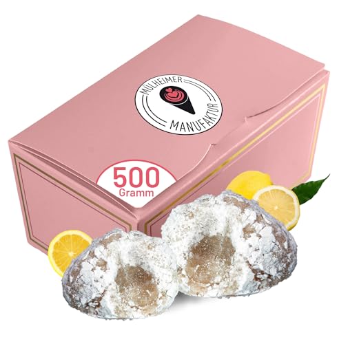 Mülheimer Manufaktur | Amaretti Morbidi Limone | frisch & handwerklich hergestellt | außen knackig innen weich | Italienisches Mandelgebäck | Marzipangebäck | 500g von Muelheimer Manufaktur Eiswaffeln