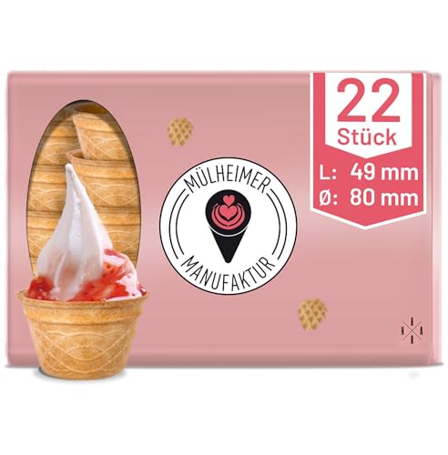 Waffelbecher 120ml | 49xØ80mm | essbare Muffincup | Eisbecher (22 Stück) von Mülheimer Manufaktur