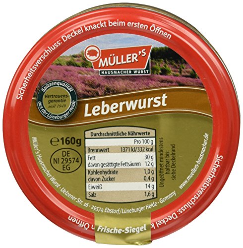 Müller's Leberwurst, 6er Pack (6 x 160 g) von Müller's Hausmacher Wurst