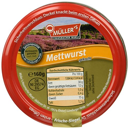 Müller's Mettwurst, 6er Pack (6 x 160 g) von Müller's Hausmacher Wurst