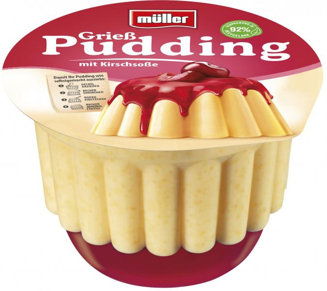 Müller Grieß Pudding mit Kirschsoße Müller Grieß Pudding mit Kirschsoße von Müller