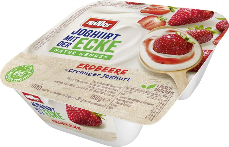 Müller Joghurt mit der Ecke Erdbeere von Müller