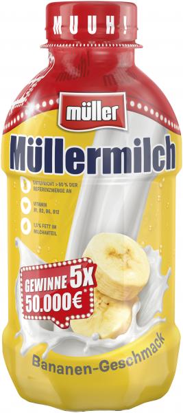 Müller Müllermilch Bananen-Geschmack (Einweg) von Müller