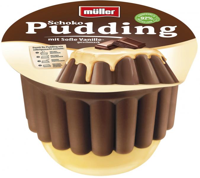 Müller Schoko Pudding mit Vanillasoße Müller Schoko Pudding mit Vanillasoße von Müller