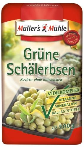 Müller's Mühle Grüne Schälerbsen, 7er Pack (7 x 500 g Packung) von Müller´s Mühle