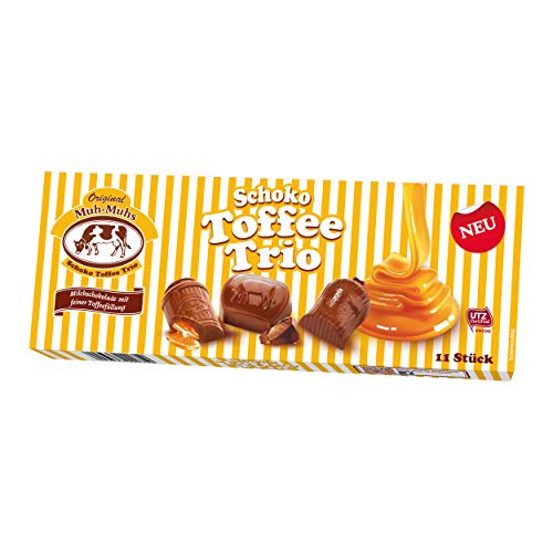 Original Muh-Muhs Schoko Toffee Trio, Milchschokolade mit Toffeefüllung, Packung mit 11 Stück, 132 g von Muh-Muhs