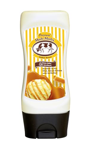 Original Muh‑Muhs Toffee Sauce 150ml im 7er Vorratspack – Feiner Sahne-Toffee Geschmack in praktischer Kopfstandflasche – Zum Verfeinern von Desserts, Eis, Gebäck oder Kaffee (7 x 150ml) von Muh-Muhs