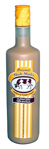 Original Muh Muhs Toffee & Vodka Likör (17% vol) in der 0,7l Flasche im 6er Vorratspack – Cremig leichter Sahnelikör mit Vodka mit Original Sahne Muh-Muhs Toffee Geschmack (6 x 0,7 Liter) von Muh-Muhs