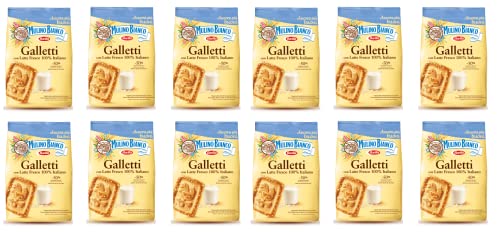 12x Barilla Mulino Bianco Galletti Shortbread-Kekse mit frischer italienischer Milch 800g von Mulino Bianco Barilla