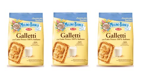 3x Barilla Mulino Bianco Galletti Shortbread-Kekse mit frischer italienischer Milch 800g von Mulino Bianco Barilla