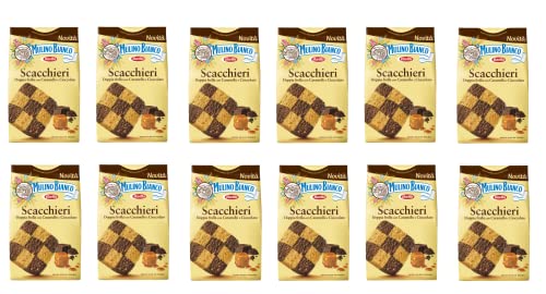 12x Mulino Bianco Scacchieri Kekse Doppelter Mürbeteig mit Karamell und Schokolade 300g von Mulino Bianco