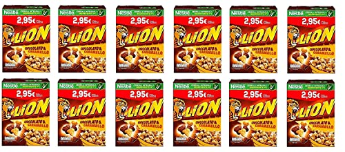12x Nestlé Lion Cereali Integrali Cioccolato e Caramello Getreide Vollkorn Cereals mit Schokolade und Karamell 400g von Mulino Bianco