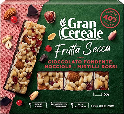 3x Gran Cereale, Snack Barrette di Frutta Secca Nussriegel mit Zartbitterschokolade, Haselnüssen und Preiselbeeren 120g von Mulino Bianco