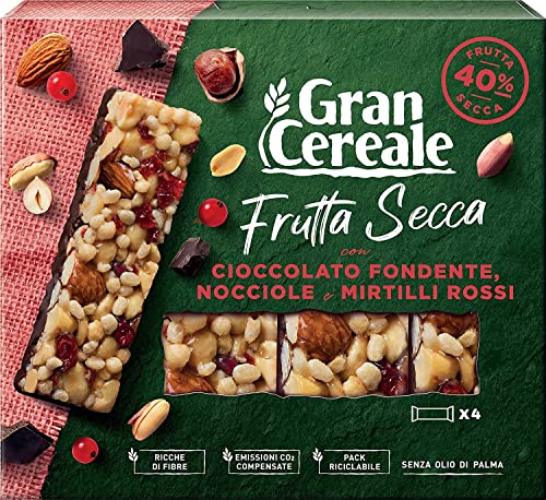 3x Gran Cereale, Snack Barrette di Frutta Secca Nussriegel mit Zartbitterschokolade, Haselnüssen und Preiselbeeren 120g 3x Gran Cereale, Snack Barrette di Frutta Secca Nussriegel mit Zartbitterschokolade, Haselnüssen und Preiselbeeren 120g von Mulino Bianco