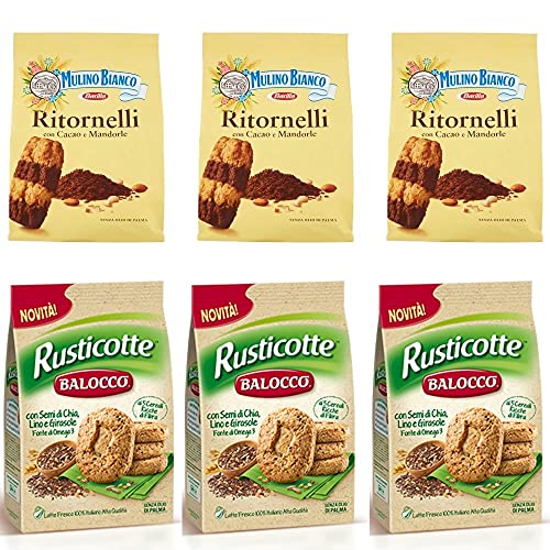 3x Mulino Bianco Kekse Ritornelli 700g biscuits cookies + 3x Balocco Rusticotte Biscotti Integrali ai 5 cereali Vollkornkekse mit 5 Müsli 700g von Mulino Bianco