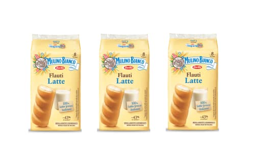 3x Mulino Bianco Kuchen mit Latte Milch Flauti 8x 35g kekse riegel milk snack von Mulino Bianco