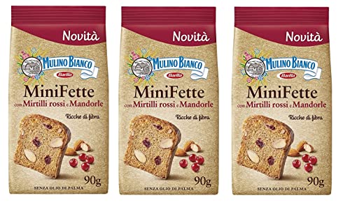 3x Mulino Bianco Mini Fette Biscottate con farina integrale, mirtilli rossi, mandorle e semi di girasole Zwieback mit Vollkornmehl, Preiselbeeren, Mandeln und Sonnenblumenkernen 90g 3x Mulino Bianco Mini Fette Biscottate con farina integrale, mirtilli rossi, mandorle e semi di girasole Zwieback mit Vollkornmehl, Preiselbeeren, Mandeln und Sonnenblumenkernen 90g von Mulino Bianco