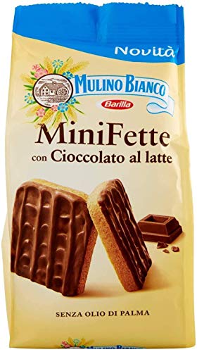 3x Mulino Bianco Mini Fette con Cioccolato al latte Zwieback mit Milchschokolade Kekse gebackenem brot biscuits 110g ohne Palmöl von Mulino Bianco