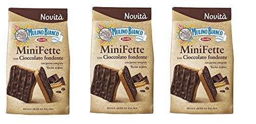 3x Mulino Bianco Mini Fette con Cioccolato fondente e farina integrale Zwieback mit dunkler schokolade und vollkornmehl Kekse gebackenem brot biscuits 110g ohne Palmöl 3x Mulino Bianco Mini Fette con Cioccolato fondente e farina integrale Zwieback mit dunkler schokolade und vollkornmehl Kekse gebackenem brot biscuits 110g ohne Palmöl von Mulino Bianco