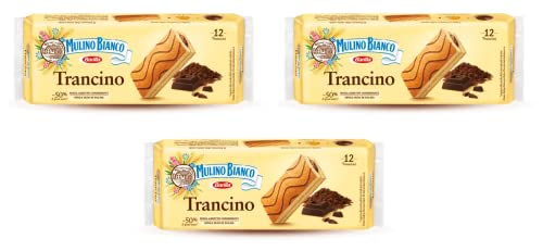 3x Mulino Bianco Trancino Biskuit Kuchen Snack mit fettarmer Kakaocreme 396g von Mulino Bianco