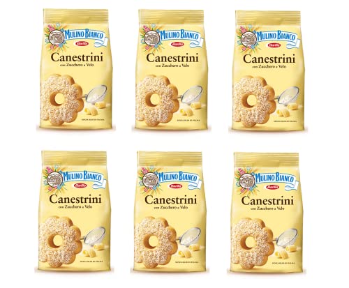 6x Mulino Bianco Canestrini Kekse mit zucker cookies brioche Kuchen 200 g von Mulino Bianco