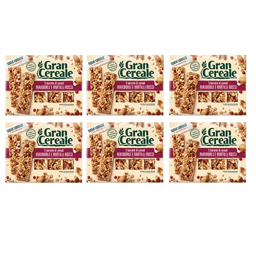 6x Mulino Bianco Gran Cereale Barrette ai Cereali con Mandorle e Mirtilli Rossi Müsliriegel Getreideriegel mit Mandeln und Rote Beere 135g ( 5 x 27g ) von Mulino Bianco