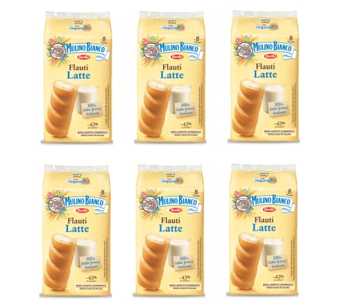 6x Mulino Bianco Kuchen mit Latte Milch Flauti 8x 35g kekse riegel milk snack von Mulino Bianco