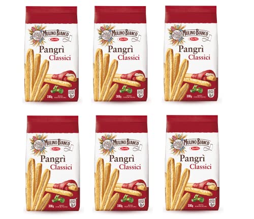 6x Mulino Bianco Pangrì Classici Grissini rustici Rustikale Brotstock mit Sonnenblumenöl und Weichweizenmehl 300g 6x Mulino Bianco Pangrì Classici Grissini rustici Rustikale Brotstock mit Sonnenblumenöl und Weichweizenmehl 300g von Mulino Bianco
