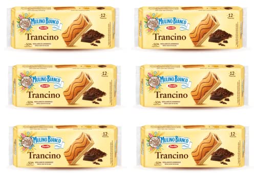 6x Mulino Bianco Trancino Biskuit Kuchen Snack mit fettarmer Kakaocreme 396g von Mulino Bianco