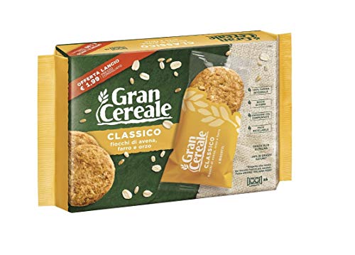 Barilla Mulino Bianco Gran Cereale Classico Kekse mit Haferflocken Dinkel und Gerste 240g Biscuits Vollkornkekse mit Cereals Flocken ( 6 x 4 Kekse ) von Mulino Bianco