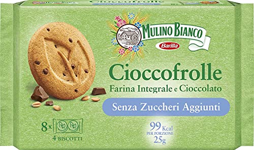 Mulino Bianco Cioccofrolle con farina integrale e cioccolato Kekse Italien biscuits mit Vollkornmehl und Schokolade 200g ( 8 x 25g ) ohne Zuckerzusatz von Mulino Bianco