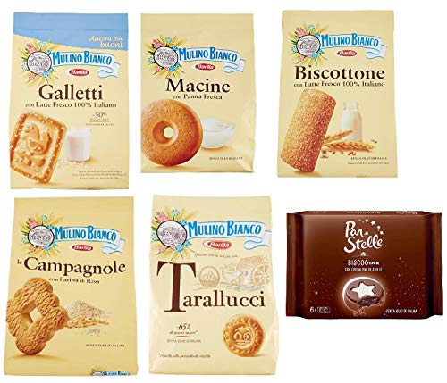 Mulino Bianco Frühstückskekse Testpack 5x 700g 1x 168g Macine Galletti Biscottone Campagnole Tarallucci Macine Biscocrema von Mulino Bianco